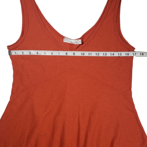 Cut Loose V-Neck Flowy Burnt Orange Tank - Picture 8 of 9